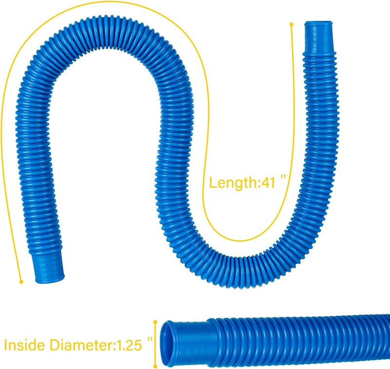 BEWAVE Pool Hose for Above Ground Pools, 3 PACK 1.25" Pool Filter Hoses Accessory Pool Pump Replacement 41 Inch Long with Clamps - Image 3